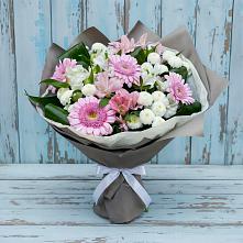 Букет цветов из:  Герберы, Альстромерии и Хризантемы в Кушнаренково