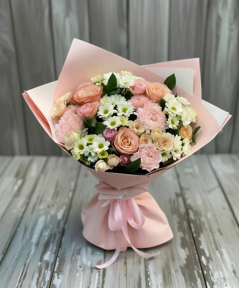 Букет цветов из: Гвоздики, Розы и Хризантемы в Кушнаренково