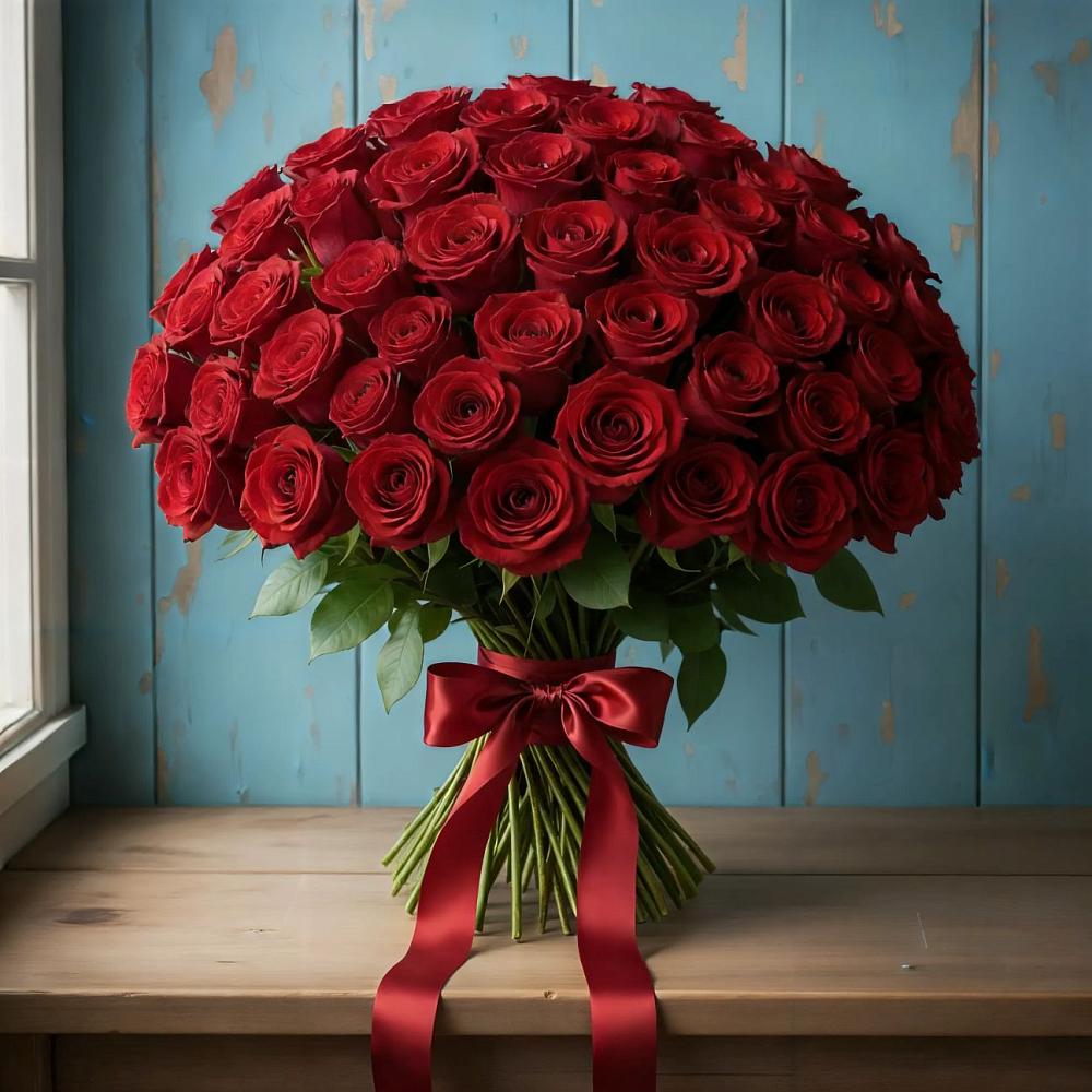 Букет Красные розы Блэк Меджик в Кушнаренково