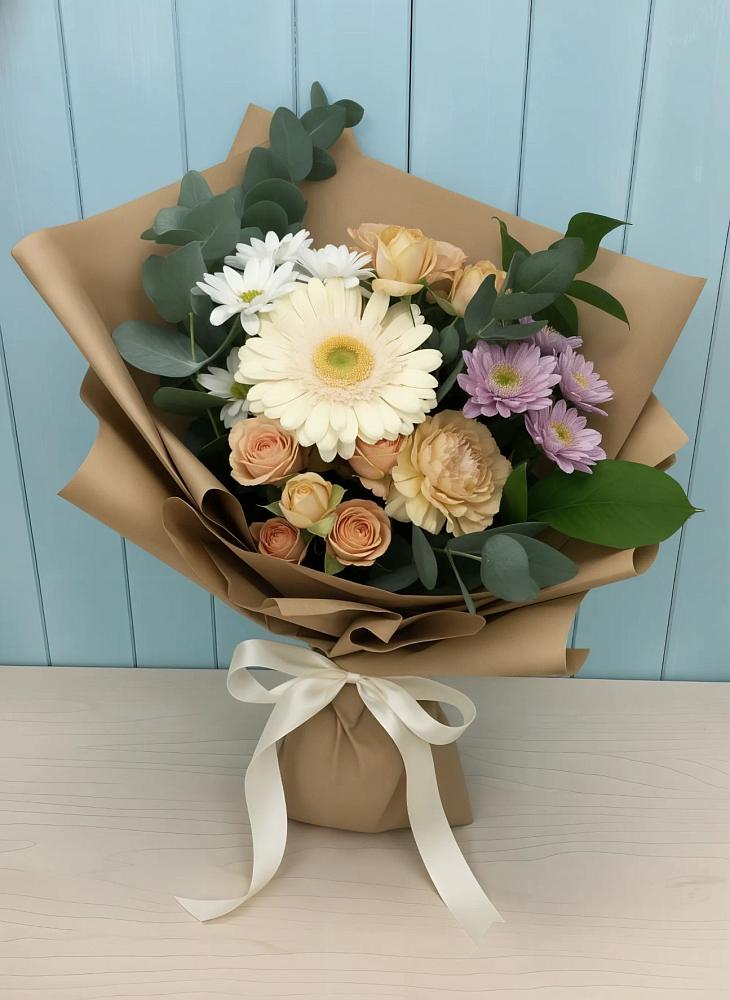 Букет цветов из: Герберы и Хризантемы в Кушнаренково