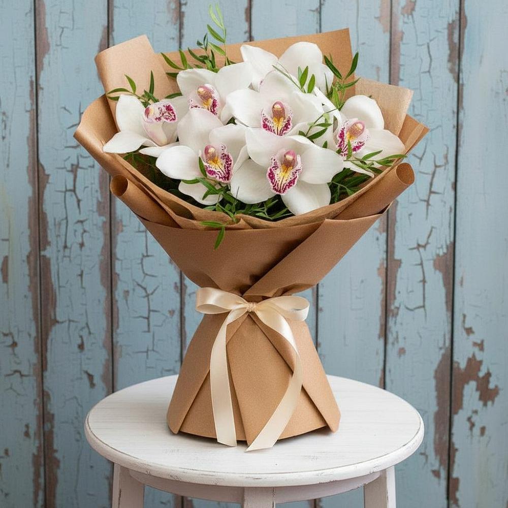 Букет цветов из: Орхидеи и Розы в Кушнаренково
