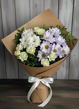 Букет цветов из:  Хризантемы и Розы в Кушнаренково