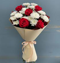 Букет цветов из:  Розы и Хризантемы в Кушнаренково