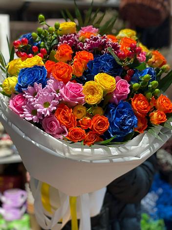 Букет цветов из: Розы и Хризантемы в Кушнаренково