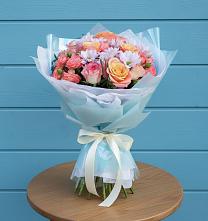 Букет цветов из:  Хризантемы и Розы в Кушнаренково