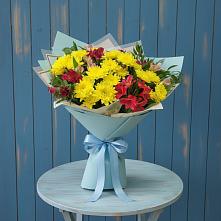 Букет цветов из:  Альстромерии и Хризантемы в Кушнаренково
