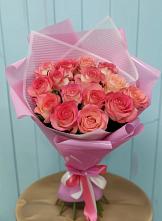 Букет 15 Розовых роз Равель в Кушнаренково