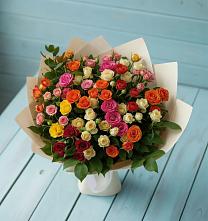 Букет Микс из разноцветных кустовых роз #REPLACE_PRED# Кушнаренково